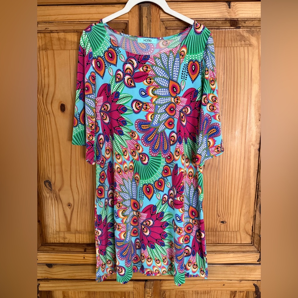 Karlie Vibrant Multicolor Long Sleeve Dress